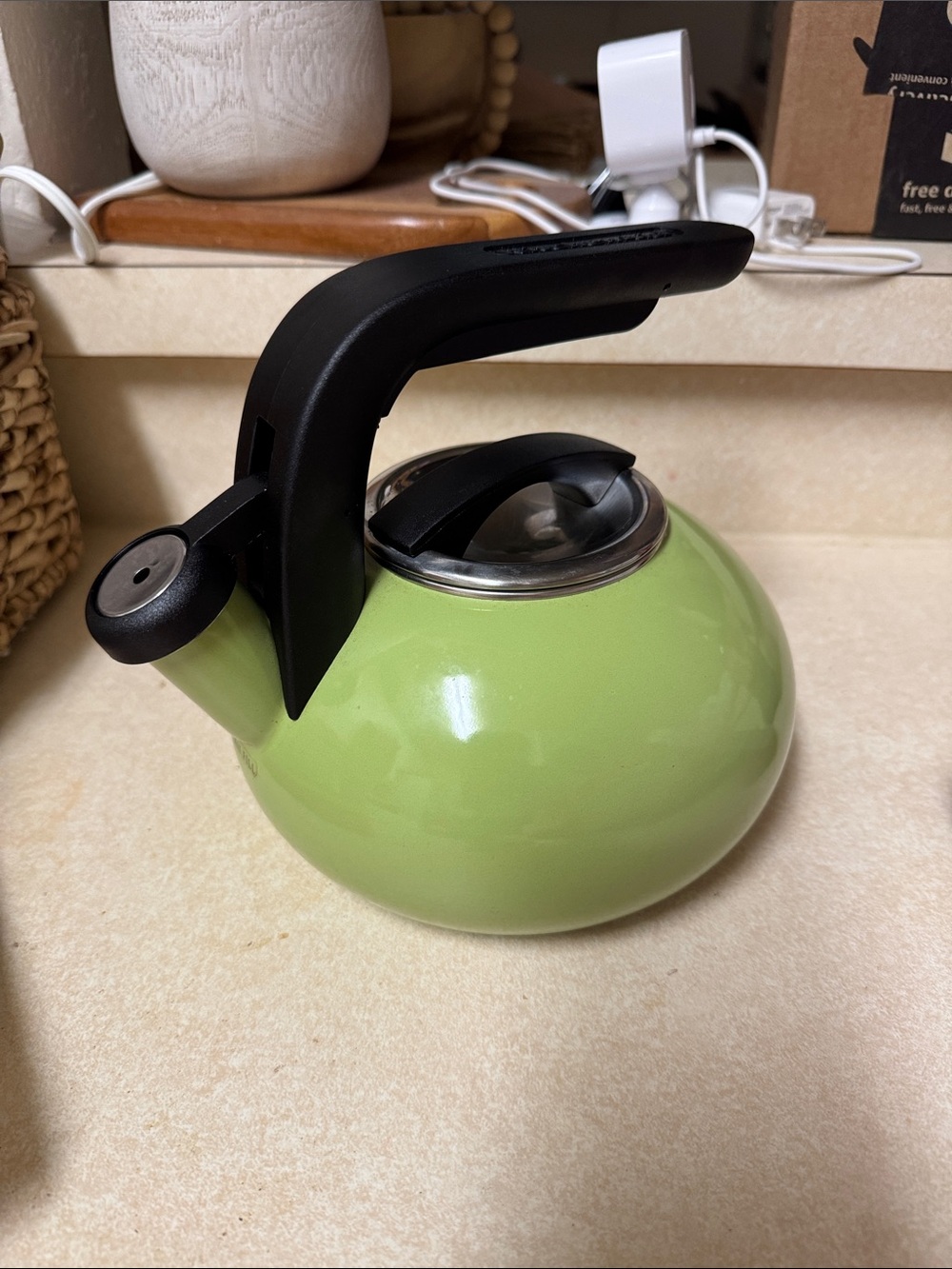 KitchenAid Green Stovetop Whistling Kettle - Modern Teakettle